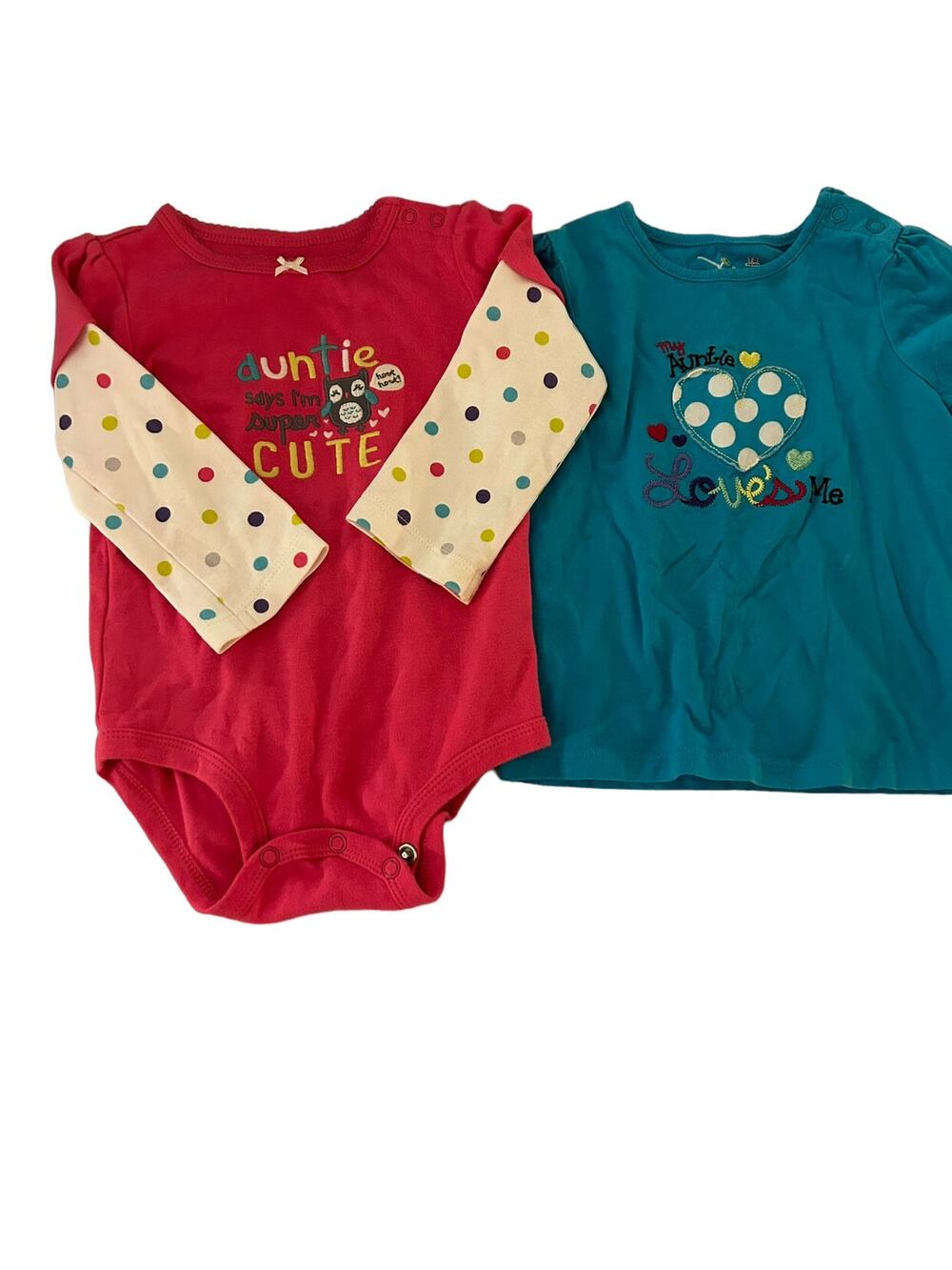Carter and Jumping Beans Aunt Pink Onesie And Shirt